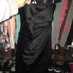 Black strapless brides maid dress